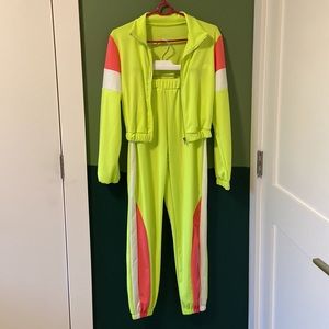 Neon 2 Piece Tracksuit (Zip up jacket and Jogger Pants)